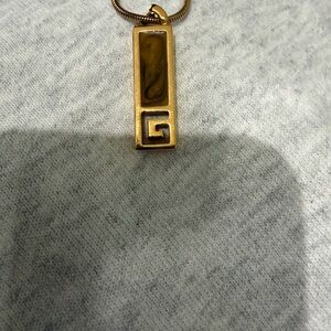 1977 Givenchy Gold tiger-eye Pendant Necklace